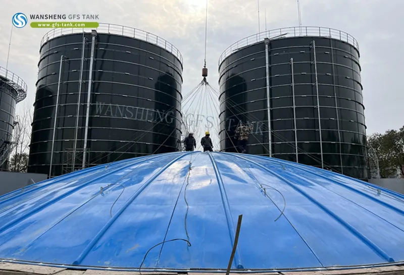 Glass Lined Steel Tank with Double Menbrane Roof Used in Bogas Engineering Projects