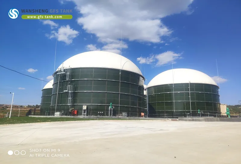 Glass Fused to Steel Tank with Double Membrane Roof for Biogas Project