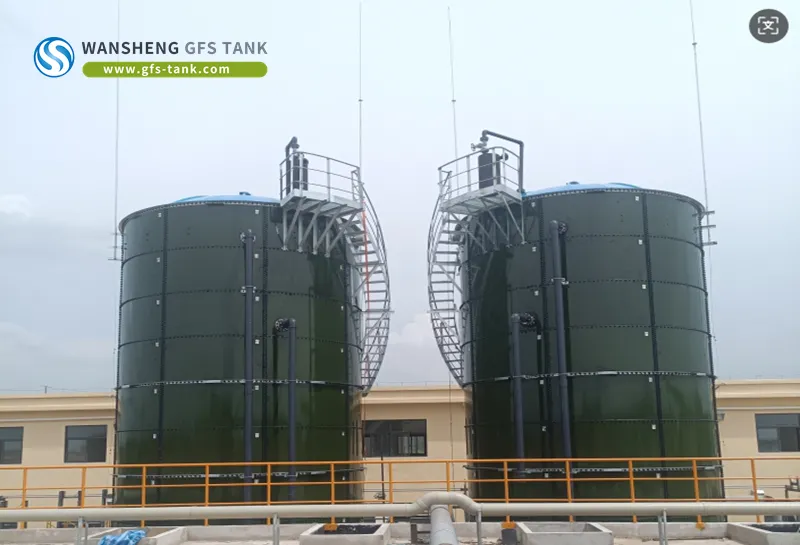 Glass Fused to Steel Sewage Collection Tank in Municipal Wastewater Treatment Project