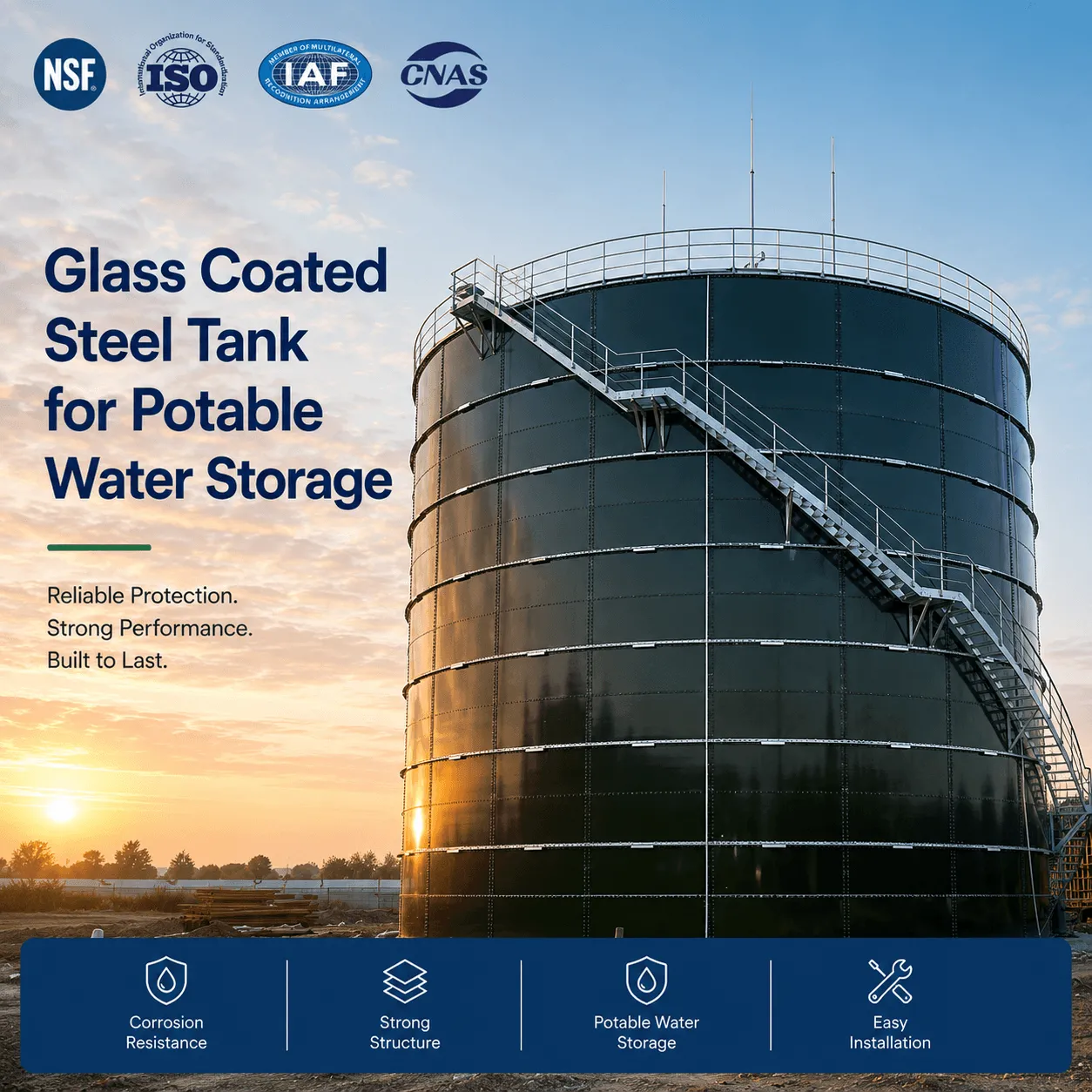 Glass Coated Steel Tank for Potable Water Storage