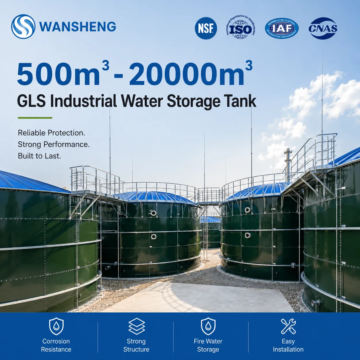 500m3 - 20000m3 GLS Industrial Water Storage Tank