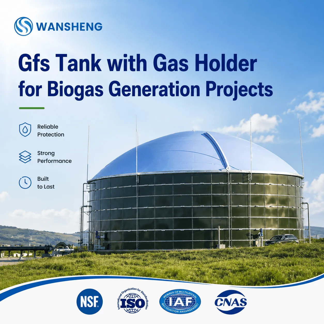 2000m3-20000m3 Gfs Tank with Gas Holder for Biogas Generation Projects