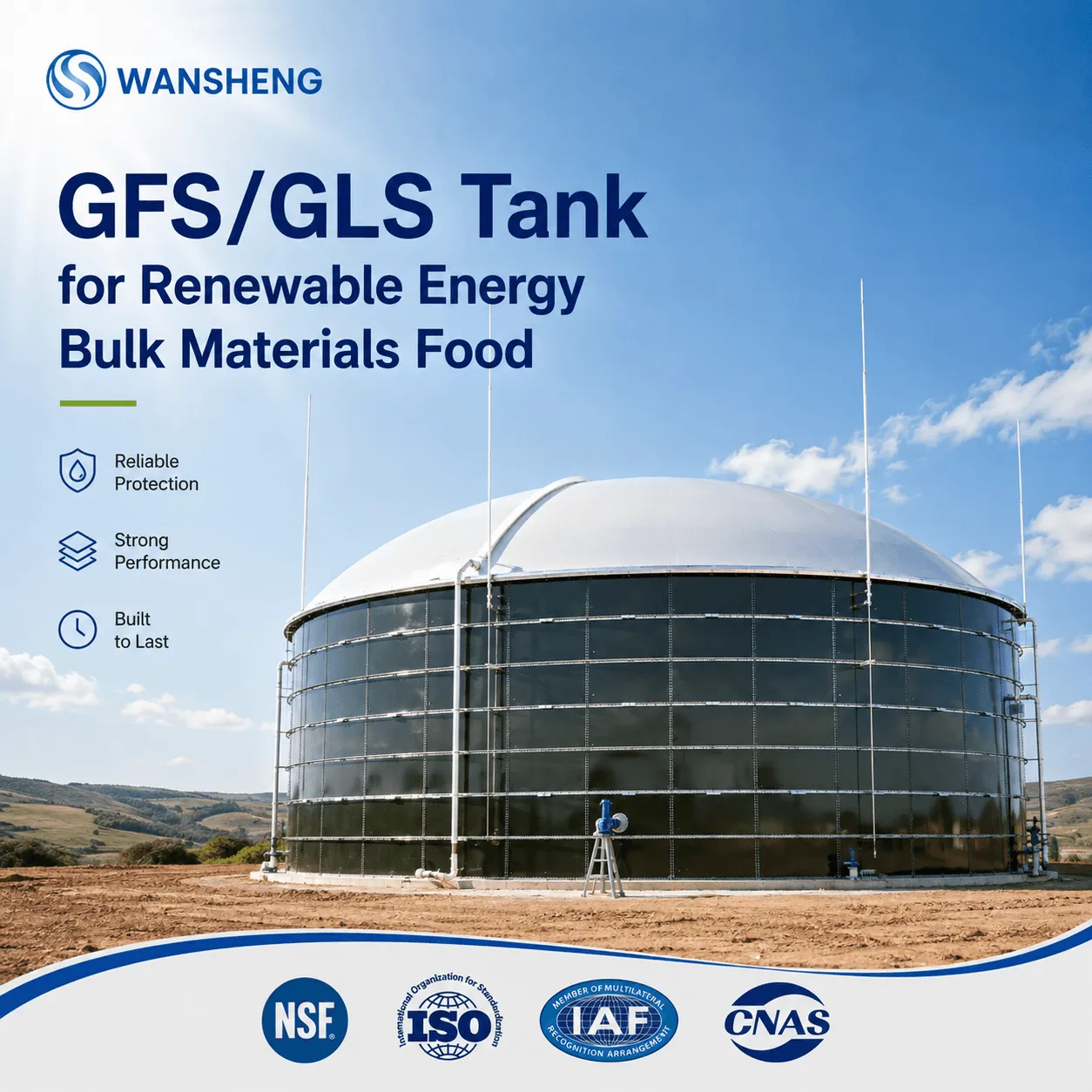 GFS/GLS Tank for Renewable Energy Bulk Materials Food