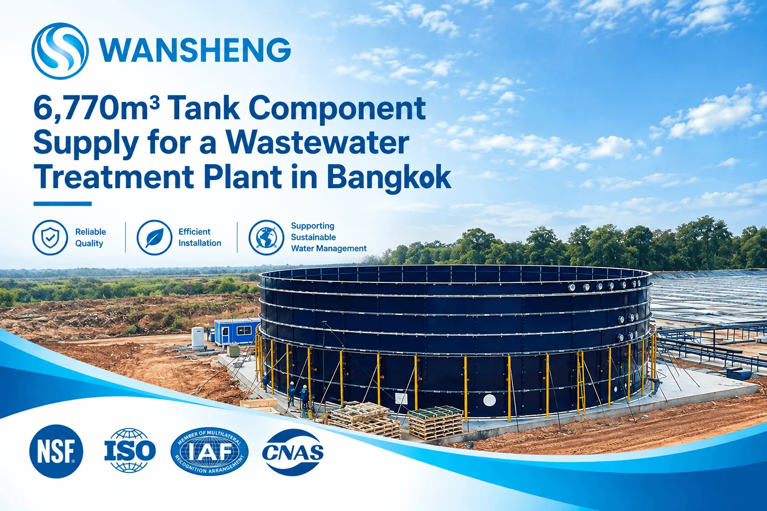 6,770m³ Tank Component Supply for a Wastewater Treatment Plant in Bangkok